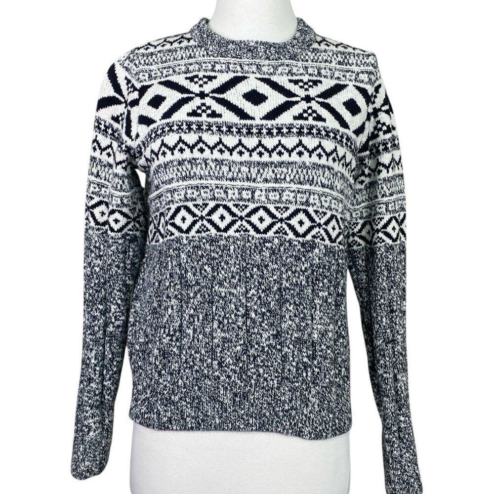 The Normal Brand Koda Jacquard Sweater Cotton Black and Whit